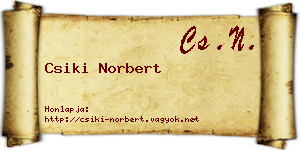 Csiki Norbert névjegykártya